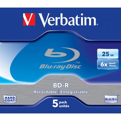 BD-R Verbatim 25GB 13h 6x, Jewel, Blu-ray, Hard Coat, Recordable, 1 blank