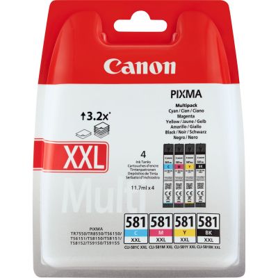 Tint Canon CLI-581XXL CMYK Multipack PIXMA TR7550/8550 TS6150-seeria TS8150-seeria TS8240-seeria TS8350-seeria TS9150/9155/9550/9551 TS705