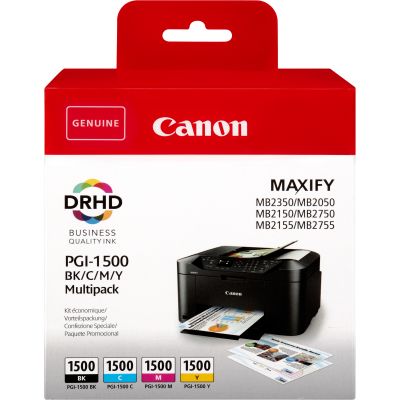 Tint Canon PGI1500 komplekt BK/C/M/Y Multipack väike must ja värvid MB2050/MB2350 (black, yellow, cyan, magenta)