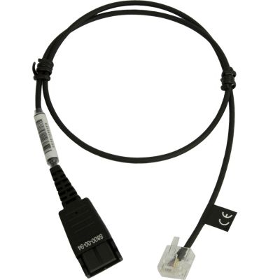 JABRA QD to RJ45, straight, unbalanced version for GN1900/GN2000 and GN2100 Standard Headset on Siemens Openstage