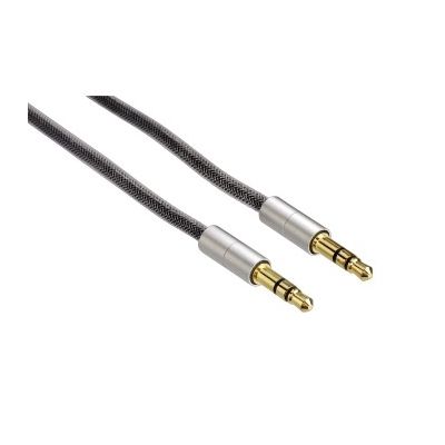 Audio cable Hama 3.5mm stick / 3.5mm stick 2m, Silver / silver, HQ AluLine