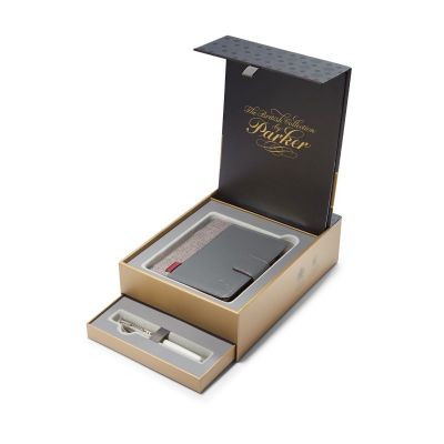 Gift set Parker Sonnet Metal&Pearl CT 18k + Notebook, pen + notebook