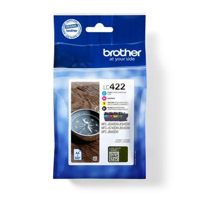 Tint Brother LC422VAL Multipack - Black/Cyan/Magenta/Yellow 550lk; MFC-J5340DW/J5345DW, MFC-J5740DW/J6540DW, MFC-J6940DW