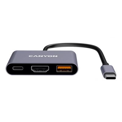 CANYON hub DS-4 3in1 USB-C Grey
