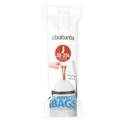 Garbage bags Brabantia J 20-25L, 11 55 85 (20 bags per roll) for BO waste bin, K-55.0cm, L-53.5cm / White, white / 1 roll