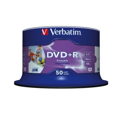 DVD + R Verbatim 4.7GB 120min 16x Cake 50, 50 blanks in the tower