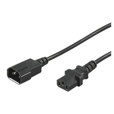 Power cord extension 2m, C13 - C14 (desktop monitor or UPS) 220V black