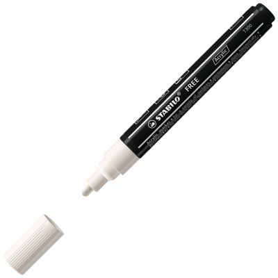 Marker permanent STABILO FREE Acrylic T300 white 2-3 mm