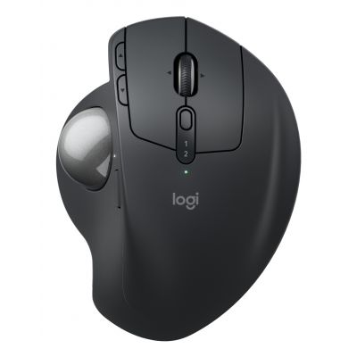 Hiir Logitech MX Ergo S - Graphite, trackball, käe asend reguleeritav, FLOW tehnoloogia, USB-C, aku kiirlaadimise võimalus