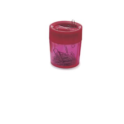 Paper clip cup with magnet, round, Rapesco (100 pcs with clips)