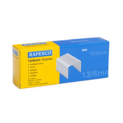 13/6mm Galvanised Staples Rapesco – Pack of 5000