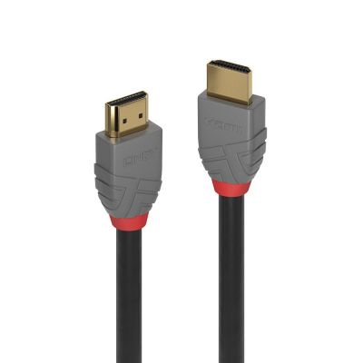 Kaabel HDMI-HDMI Lindy 2m Anthra Line UHD 4K 4096x2160@60Hz 3D (HDMI2.0 standard) 24K kullatud pistikud, kolmekordne varjestus