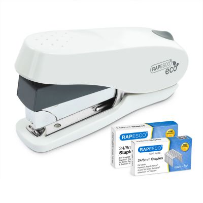 Stapler Rapesco Germ-Savvy Luna antibacterial + 2000 staples, 50pages, 24/6, 24/8, white