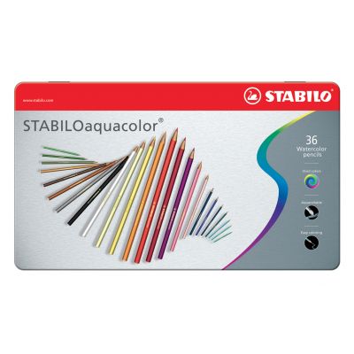 Watercolor pencil STABILO ARTY aquacolor Metal box of 36