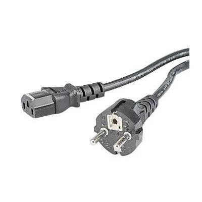 Power cable 1.5m black for monitor / desktop IEC / grounded Europlug, cast ends, 3-core cable 0.75m2