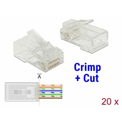Plug RJ45 CAT6 UTP unshielded Modular plug - set (20 pcs), can be clamped with standard pliers