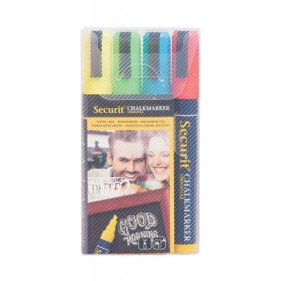 Blackboard markers SECURIT Liquid Medium, for chalkboard 2-6mm, pack of 4 different colors / set.