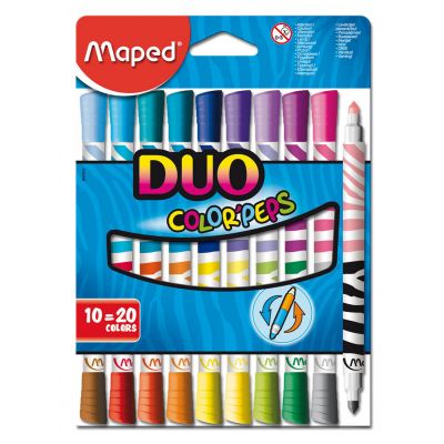 Viltpliiatsid Color Peps Duo 10tk.=20värvi, pestav, Maped