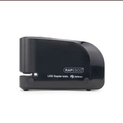 Klammerdaja elektriline Rapesco 626EL, 15 lehte, must, USB või 4xAA patareidega, klambrid 26/6