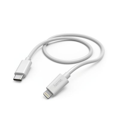 USB-kaabel USB-C -> Lightning Hama 1m valge, Power Delivery 3A