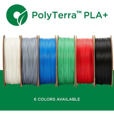 PLA+ filament PolyMaker PolyTerra 3D-printerile, Must, 1.75 mm, 1 kg
