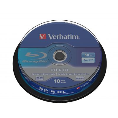 BD-R Verbatim 50GB DL 6x Disc Cake 10 spindle, (10tk tornis) White Blue surface