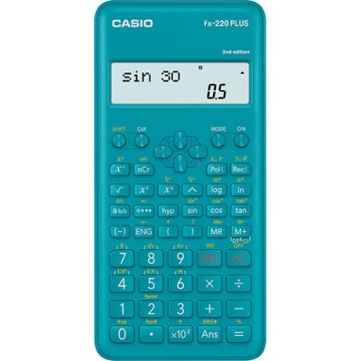 Koolikalkulaator Casio FX-220Plus-2 181-funktsiooni, 2-realine ekraan, AA-patarei, plastkaas