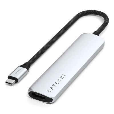 SATECHI 6-in-1 USB-C Slim Multiport Adapter (Silver)