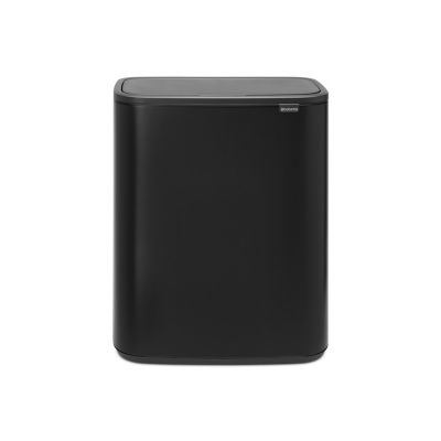 Prügikast 60L, Brabantia, BO Touch bin-puutele avanev/ Matt Black, matt must