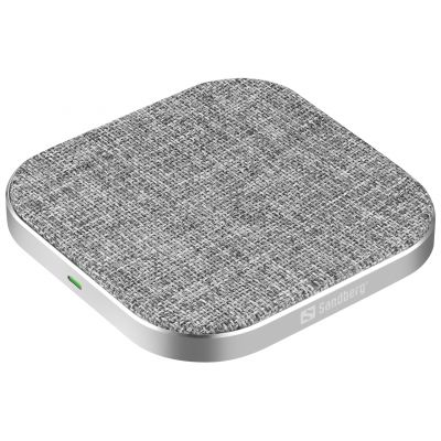 Juhtmevaba nutitelefoni laadija Sandberg Qi Wireless Charger Pad for Smartphones, 15W, 24-pin USB-C, Aluminium, fabric
