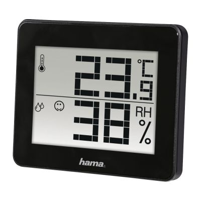 Termo-hügromeeter Hama TH-130 must, patarei CR2025, 10 x 1,1 x 8,2 cm