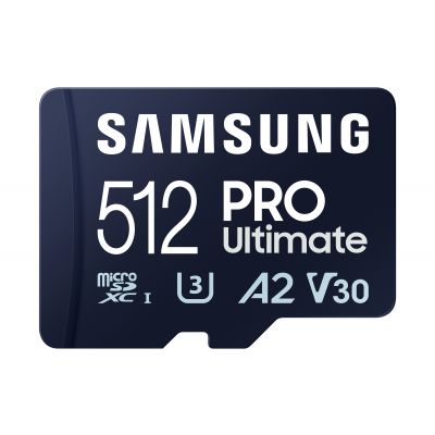 Samsung | MicroSD Card | PRO Ultimate | 512 GB | microSDXC Memory Card | Flash memory class U3, V30, A2 | SD adapter