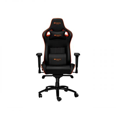 CANYON Corax G-5, Gaming chair, PU leather, Cold molded foam, Metal Frame , Frog mechanism, 90-165 dgree, 4D armrest, Tilt Lock, Class 4 gas lift, metal 5 Stars Base, 60mm PU caster,black+Orange.