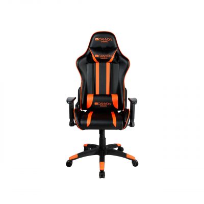 CANYON Fobos G-3, Gaming chair, PU leather, Cold molded foam, Metal Frame, Top gun mechanism, 90-165 dgree, 2D armrest, Class 4 gas lift, Nylon 5 Stars Base, 60mm PU caster, black+Orange.