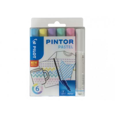 Marker Pilot Pintor, FINE 1-2,9mm, cone tip, pastel 6 colors / set, web based