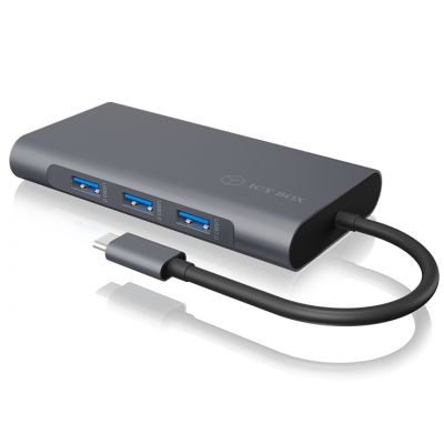 Icy Box IB-DK4040-CPD USB Type-C DockingStation with two video interfaces | Raidsonic