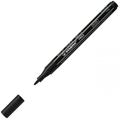 Marker permanent STABILO FREE Acrylic T100 black 1-2 mm