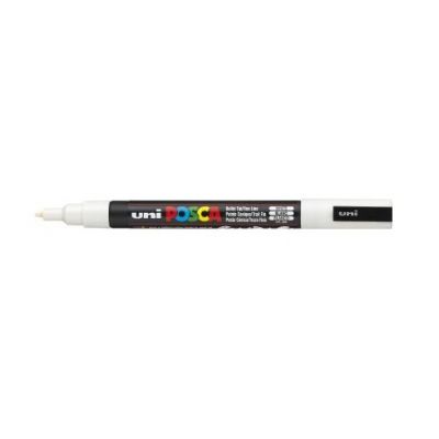 Marker Uni Posca PC3M white, 0,9-1,3mm, waterproof