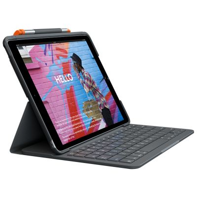 Tahvelarvuti ümbris+klaviatuur Logitech Slim Folio, Bluetooth, Pan Nordic, graphite, for Apple 10.2-inch iPad