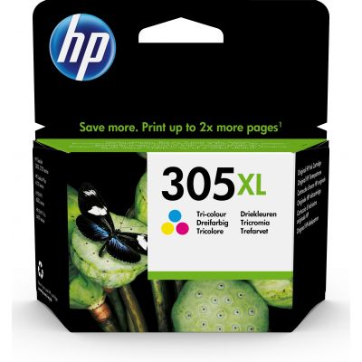 HP 305XL High Yield Tri-color Original Ink Cartridge for Deskjet 23XX, 27XX/2710e, 4110e; DeskJet Plus 41XX; ENVY 60XX, 64XX; ENVY Pro 64XX