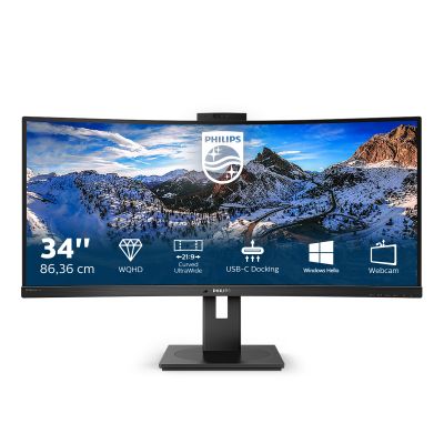 Philips UltraWide LCD monitor with USB-C, 34, 500 cd/m, DisplayPort 1.4 x 1, HDMI 2.0 x 1, USB-C 3.2 Gen2 x 1