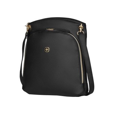 Tablet case Wenger LeaSophie Women's Crossbody Tote with Tablet Pocket, black / black, PVC / Polyester, 6L 7x28x29cm 200gr