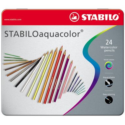 Watercolor pencil STABILO ARTY aquacolor Metal box of 24