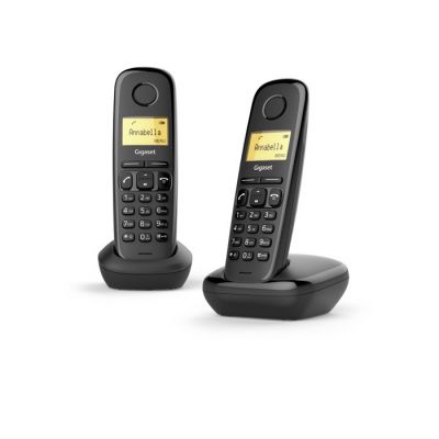 Telefon Gigaset A170 Duo (lisatoruga komplekt) must DECT 1.4" ekraan, numbrinäit CLIP, kuni 4 lisatoru