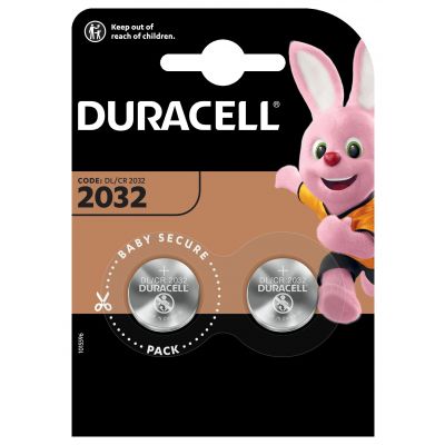 Patareid Duracell DL2032/CR2032, 2 patareid, 3V Lithium 225mAh diam 20mm h 3.2mm