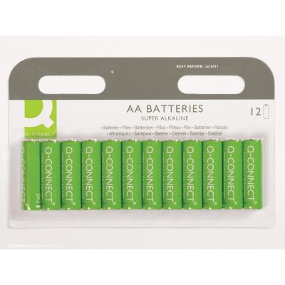 Super Alkaline Batteries Q-CONNECT AA, LR06, 12pcs
