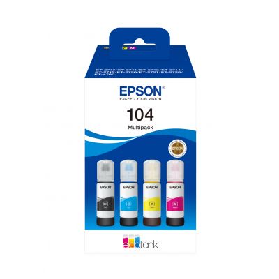 Tint Epson 104 T00P6 Multipack CMYK EcoTank ET-2710/2711/2712/2714/2715, 2720/2721/2726, 4700/4750