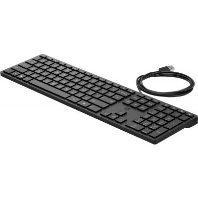 HP 320K USB Wired Keyboard - Black - US/RUS