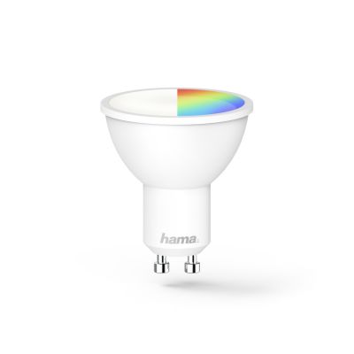 Hama WLAN LED Lamp, GU10, 5.5W, RGBW, Dimmable, Refl., for Voice / App Control 120-kraadi, 2700K - 6500K
