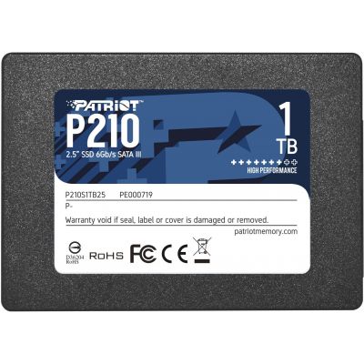 Kõvaketas SSD Patriot P210 1TB 2,5" SATA III 6Gbps (R/W 430/520 MB/s)